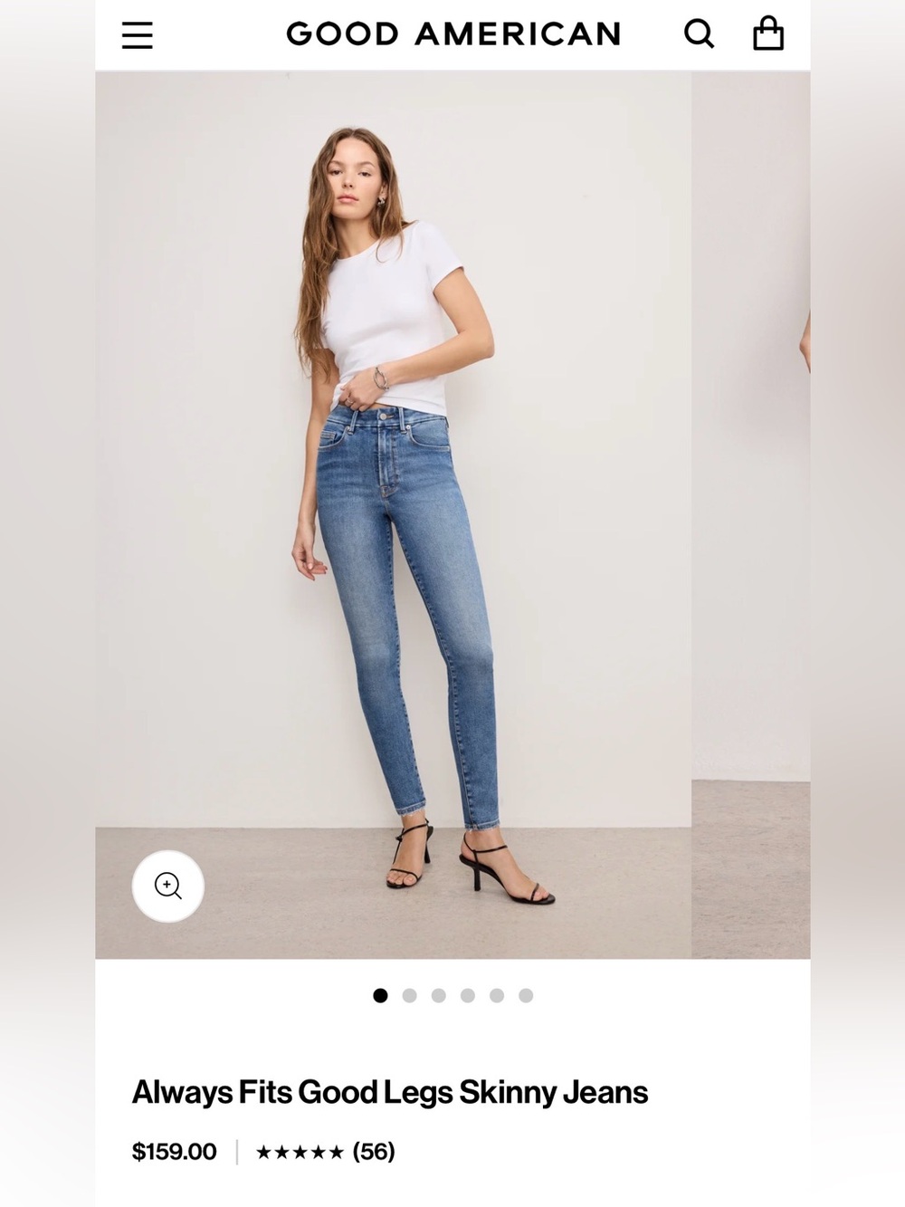 Good American Light Blue High-Rise Good Legs Skinny Jeans